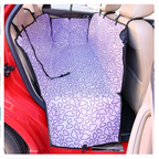 Car seat cover with purple pattern on a car seat