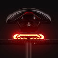 Bicycle tail light with red and orange LED on a black background