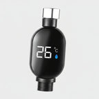 Black digital temperature display on a gray background