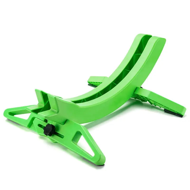 Green adjustable stand on a white background