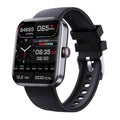 Smartwatch with a black band on a white background