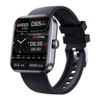 Smartwatch with a black band on a white background