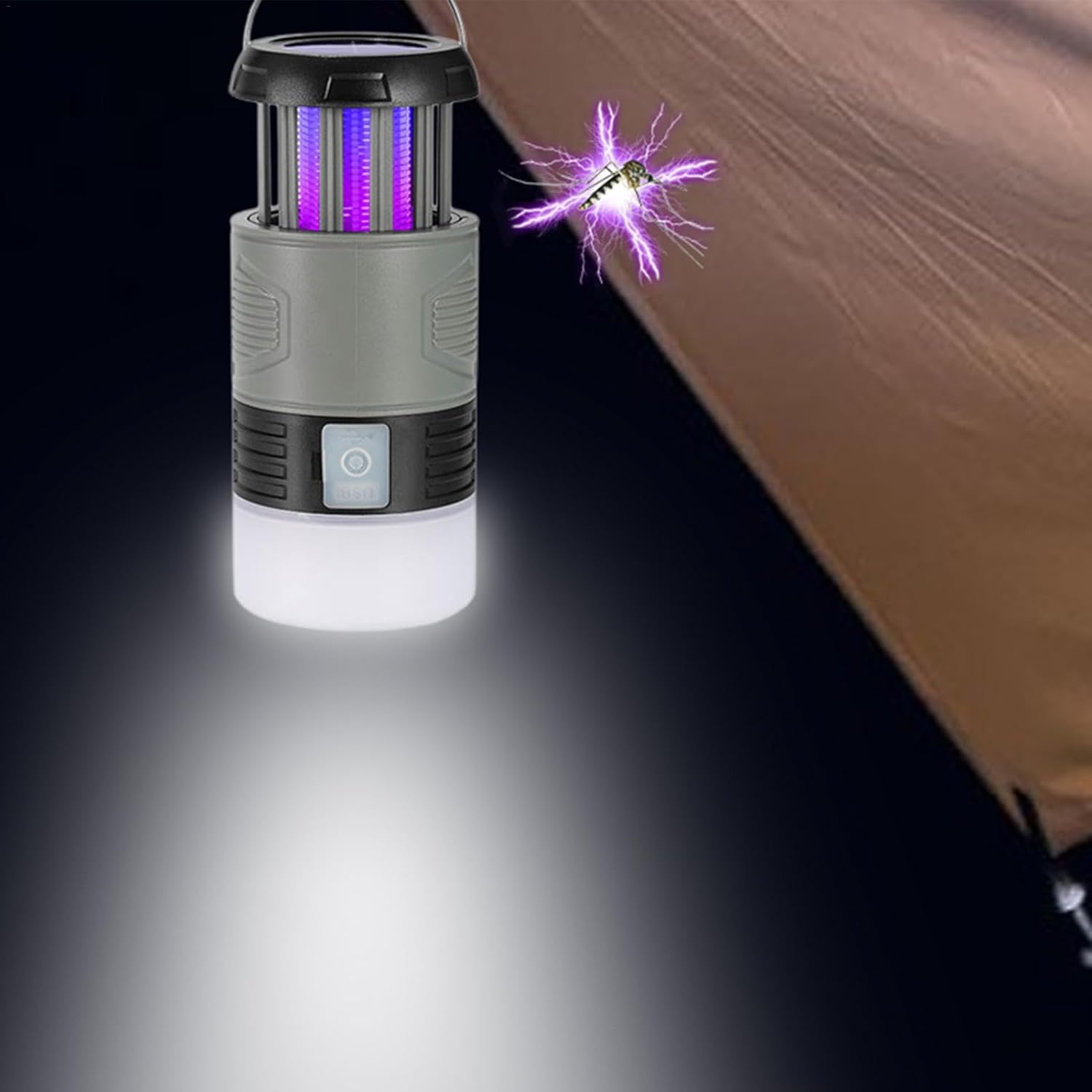 Solar Mosquito Lamp | UV Light Trap & LED Flashlight, 2000mAh