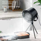 Portable range hood on a kitchen counter with food cooking underneath