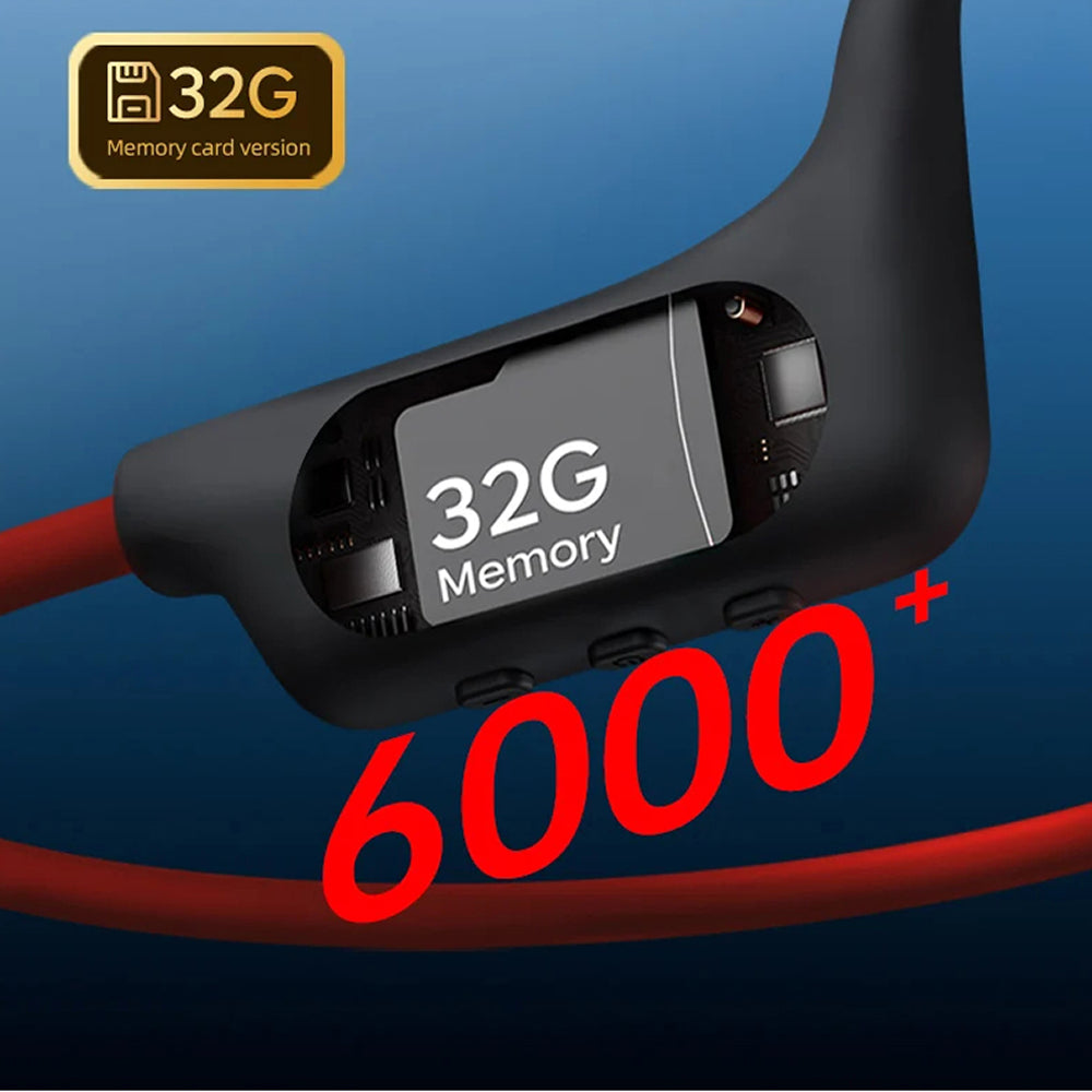 Swim Headphones | Bone Conduction, IPX8 30M, 32GB, 12H Battery, MP3+Bluetooth