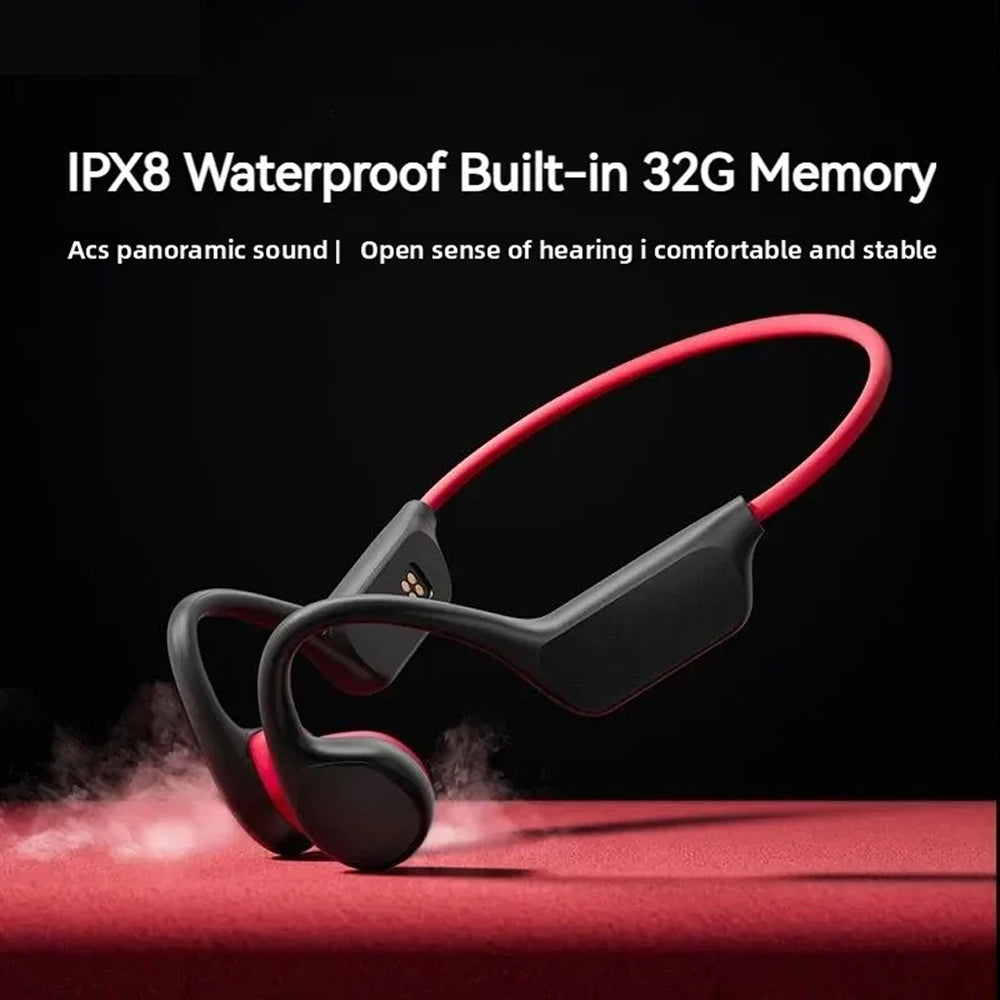 Swim Headphones | Bone Conduction, IPX8 30M, 32GB, 12H Battery, MP3+Bluetooth