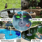 Solar Fountain Pump with 8 Nozzle Attachments | No Cables or Batteries
