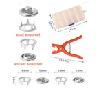 Snap Fasteners Set with Pliers | Stainless Steel, Rustproof, 100 or 200 Pieces