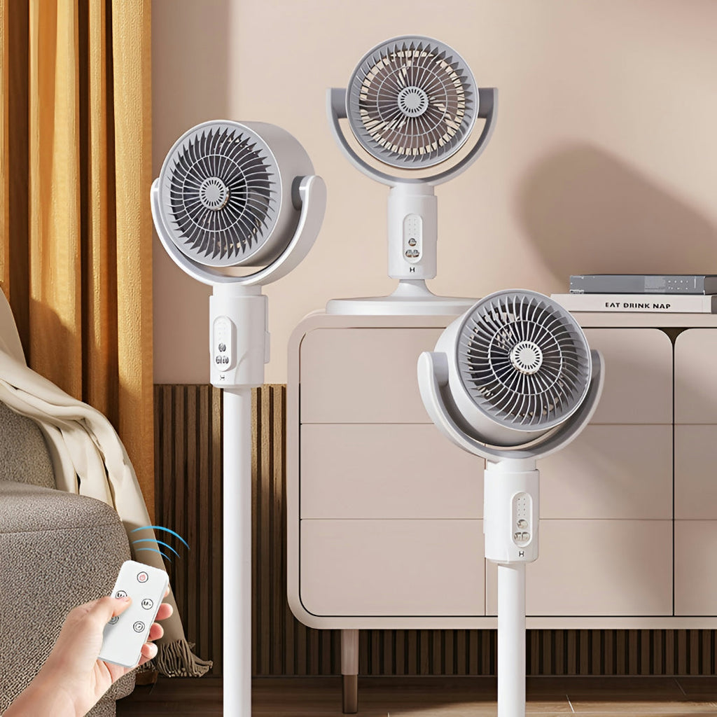 White Pedestal Fan | Quiet Operation with 5 Speed Settings & Oscillation