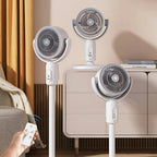 White Pedestal Fan | Quiet Operation with 5 Speed Settings & Oscillation