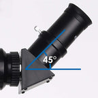 Telescope with a 45-degree angle indicator on a white background