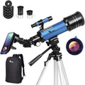 Telescope with accessories on a white background