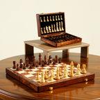 Foldable Wooden Chess Set with Storage | Complete with Pieces & Extra Queens