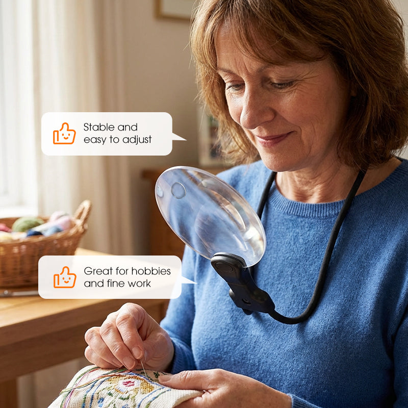 Hands-Free Magnifying Glasses | 5X and 10X for Reading, Crafts & Repairs