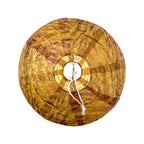 Round wooden lampshade on a white background
