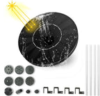 Solar water fountain with components on a white background