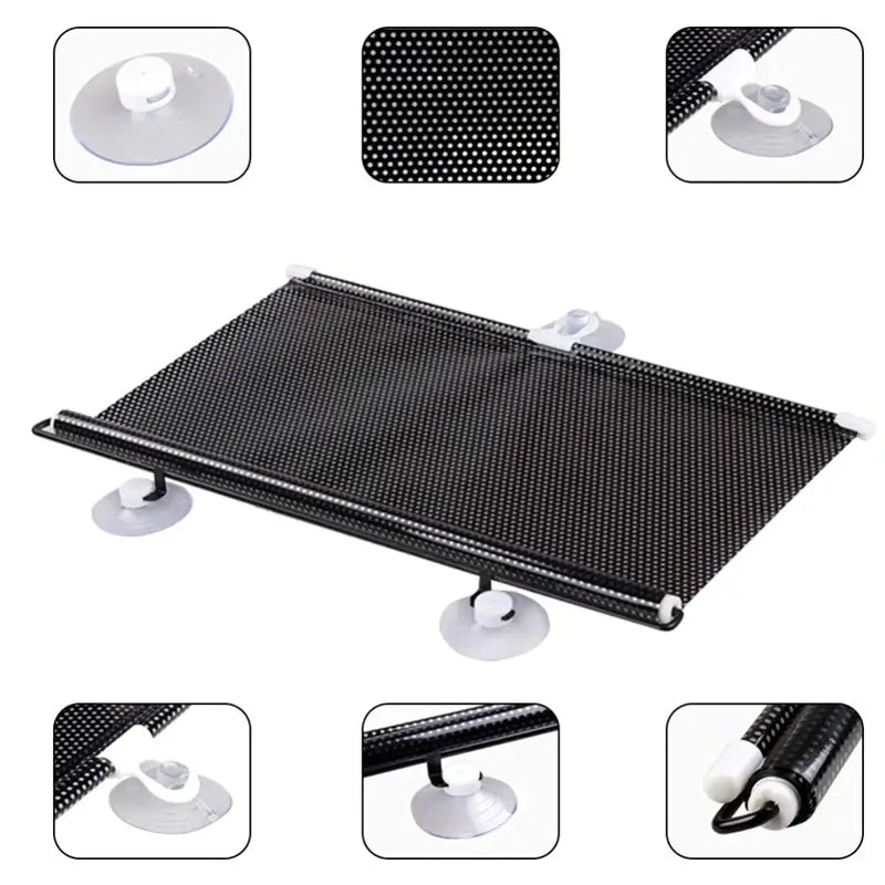 Black pet ramp with suction cups on a white background