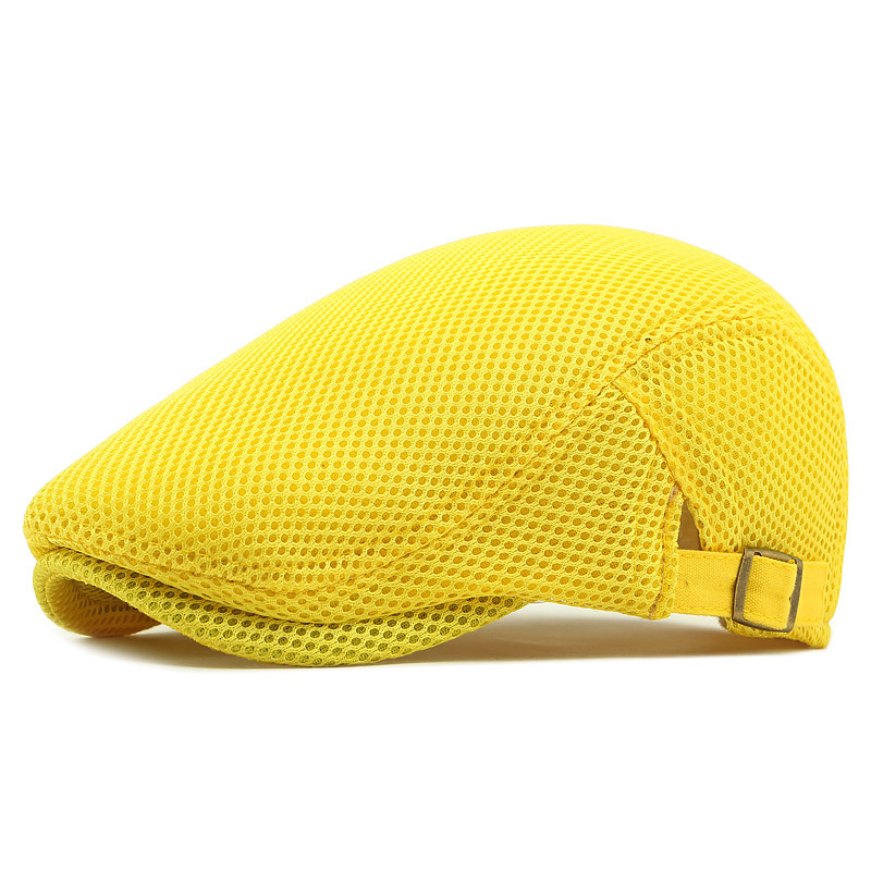 Mesh Breathable Newsboy Cap with Adjustable Strap | Summer Flat Cap