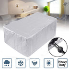 Mattress protector on a bed in a bedroom with a close-up of the zipper.