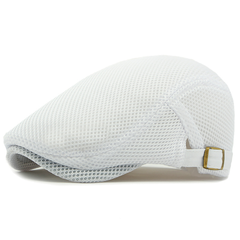 Mesh Breathable Newsboy Cap with Adjustable Strap | Summer Flat Cap