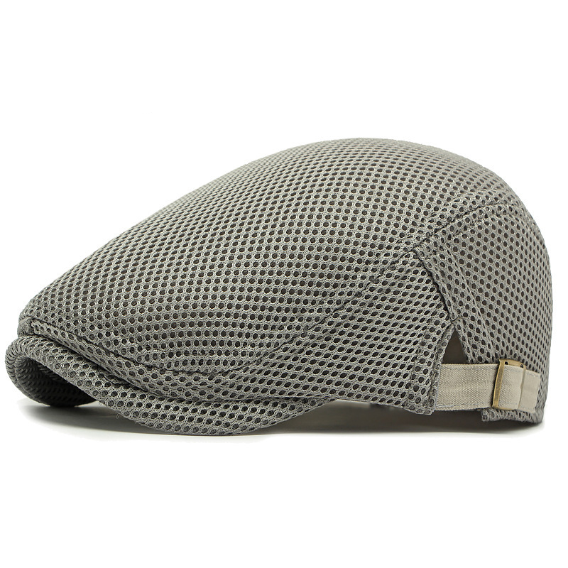Mesh Breathable Newsboy Cap with Adjustable Strap | Summer Flat Cap
