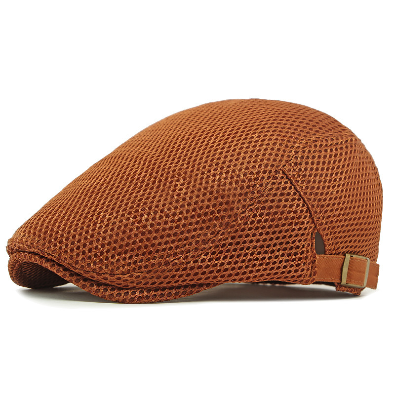 Mesh Breathable Newsboy Cap with Adjustable Strap | Summer Flat Cap