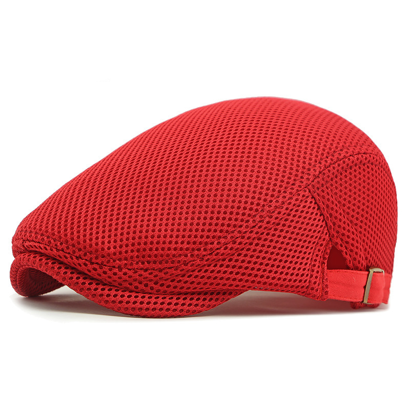 Mesh Breathable Newsboy Cap with Adjustable Strap | Summer Flat Cap