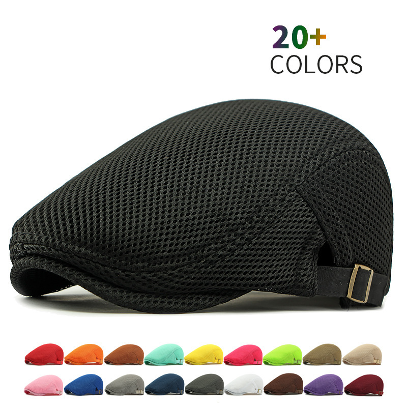 Mesh Breathable Newsboy Cap with Adjustable Strap | Summer Flat Cap