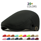 Mesh Breathable Newsboy Cap with Adjustable Strap | Summer Flat Cap