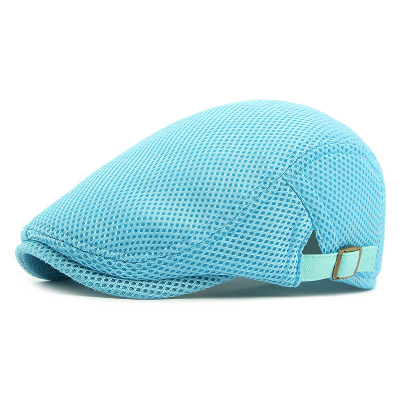 Mesh Breathable Newsboy Cap with Adjustable Strap | Summer Flat Cap