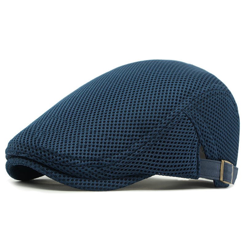 Mesh Breathable Newsboy Cap with Adjustable Strap | Summer Flat Cap