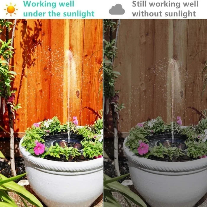Solar Fountain Pump with 8 Nozzle Attachments | No Cables or Batteries