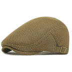 Mesh Breathable Newsboy Cap with Adjustable Strap | Summer Flat Cap