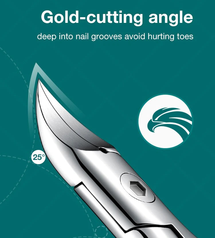 Ergonomic Nail Clippers for Seniors | With Splash Guard, Curved Blades