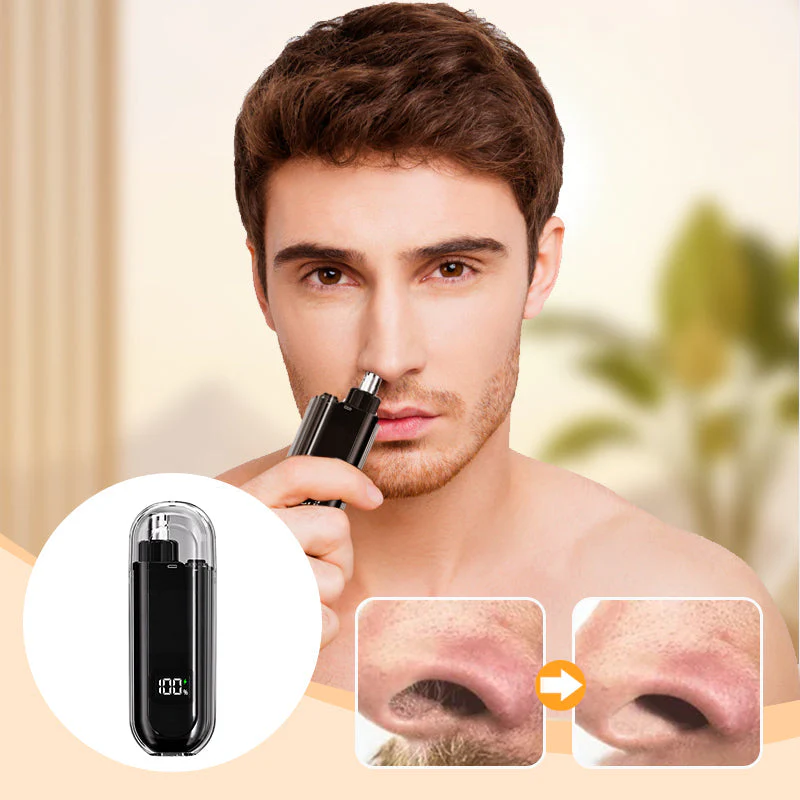 Nose and Ear Hair Trimmer with LED Display | Painless Rounded Blade