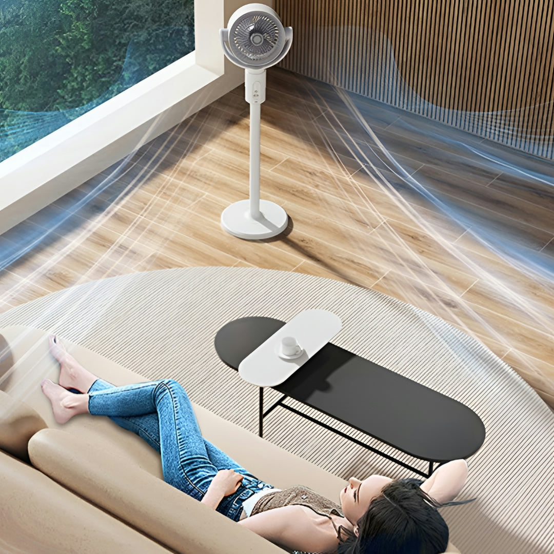 White Pedestal Fan | Quiet Operation with 5 Speed Settings & Oscillation