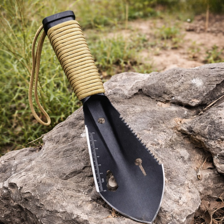 Multifunction Garden Shovel | Hardened Steel, Serrated Edge, Compact