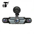 Multi-camera system with front and rear views on a white background