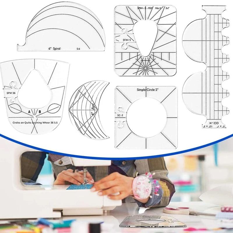 Acrylic Quilt Template Set | 6 Professional Sewing Patterns for Patchwork