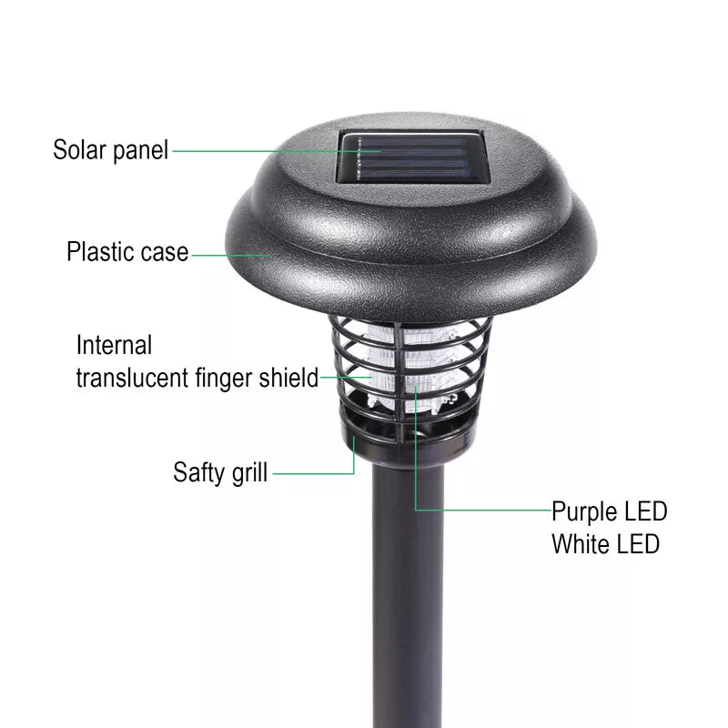 LED Solar Mosquito Lamp with UV Light | Chemical-Free, Automatic Solar Operation