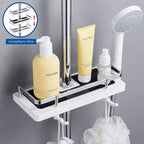 Clamp-On Shower Shelf | Stainless Steel, Holds 5kg, Rust-Free