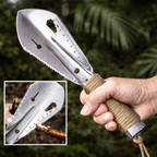 Multifunction Garden Shovel | Hardened Steel, Serrated Edge, Compact