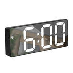 Digital clock with large white LED numbers on a black frame