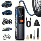 Portable Tyre Inflator with LCD – Auto Shut-Off, 150 PSI, Rechargeable