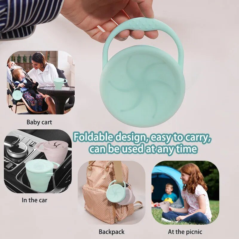 Silicone Snack Cup for Kids | Leak-Proof Lid, BPA-Free