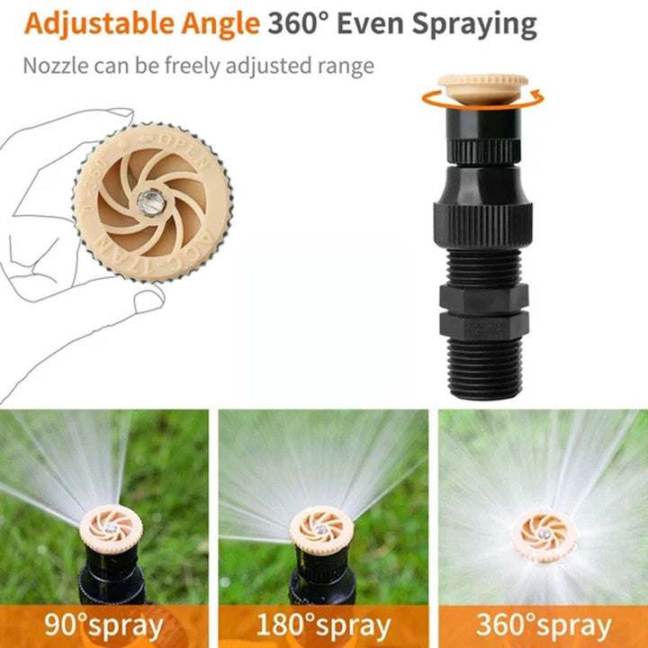 360° Lawn Sprinkler | Adjustable Spray, No Dry Spots, ABS Plastic