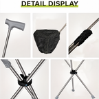 2-in-1 Walking Stick with Seat | Foldable Stainless Steel Cane