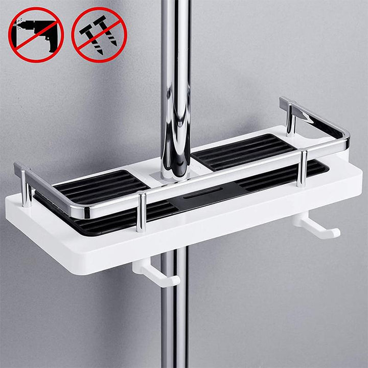 Clamp-On Shower Shelf | Stainless Steel, Holds 5kg, Rust-Free