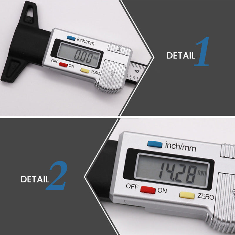 Digital Tyre Tread Depth Gauge | LCD Display, 0.01mm Accuracy