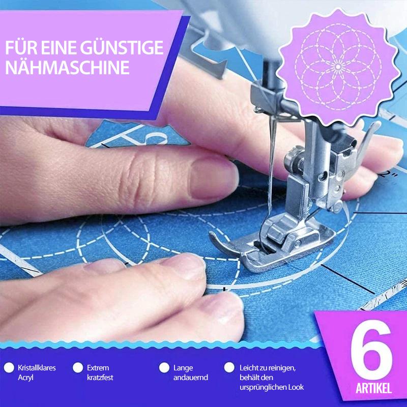 Sewing machine needle on fabric with text about sewing machine parts.